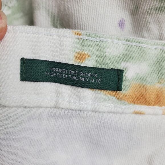 Wild Fable Highest Rise Denim Shorts White Tie Dye Size 18 - Picture 9 of 10